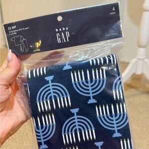 baby GAP Blue Hanukkah Menorah PJ Set
